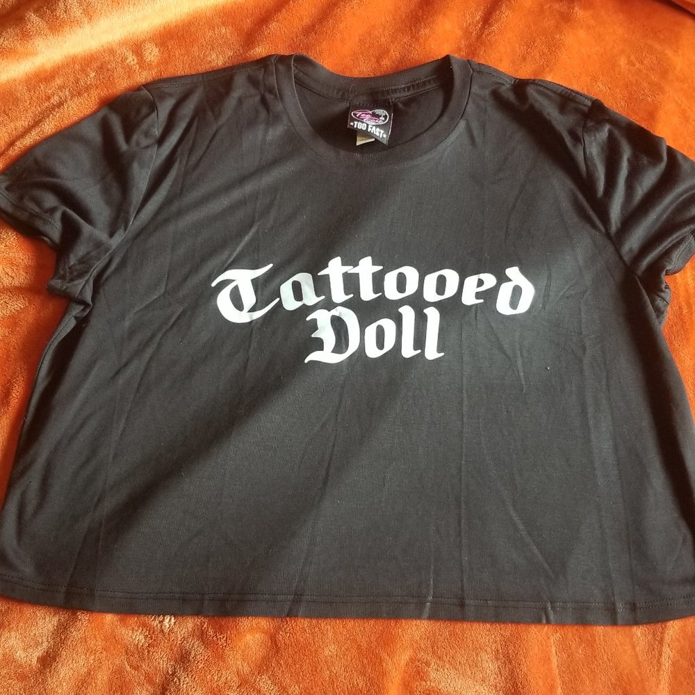 Too fast tattooed doll crop top